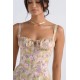 PRUPLE CARMEN PRINT BUSTIER SUNDRESS