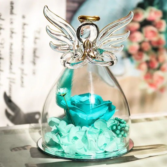 Glass Angel Preserved Flowers Color Changing LED Lights